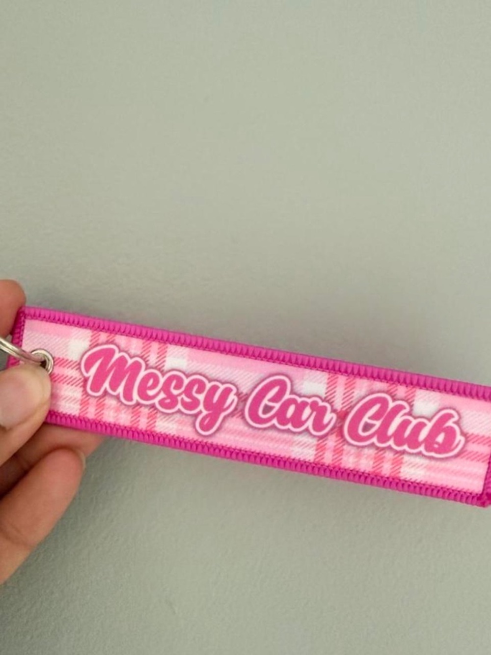 NEW Messy Car Club keychain pink